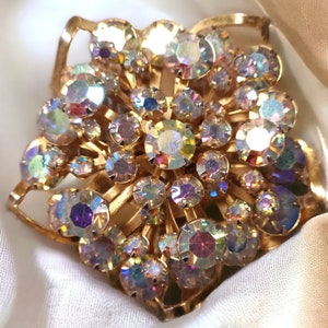 Vintage Floral Rhinestone Pin, Charming Brooch, Vintage Brooch, Classic Flower Brooch