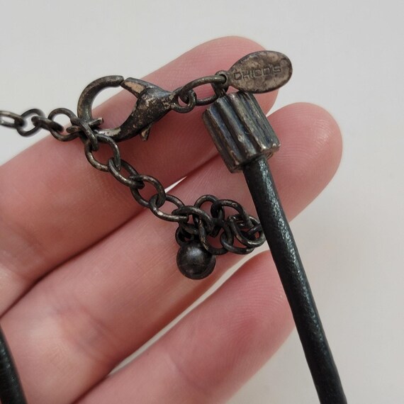 Chico’s Statement Necklace with Geometric Gold Si… - image 9