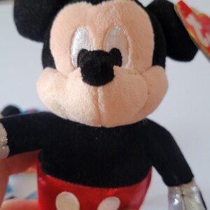 Ty Mickey Mouse Minnie Mouse Sparkle Plush Small Stuffed Toys Pair Disney image 8