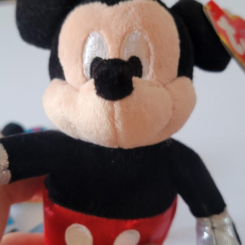 Ty Mickey Mouse Minnie Mouse Sparkle Plush Small Stuffed Toys Pair Disney image 8