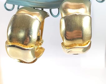 Boucles d'oreilles clips dorées vintage, créoles épaisses et audacieuses, bijoux rétro