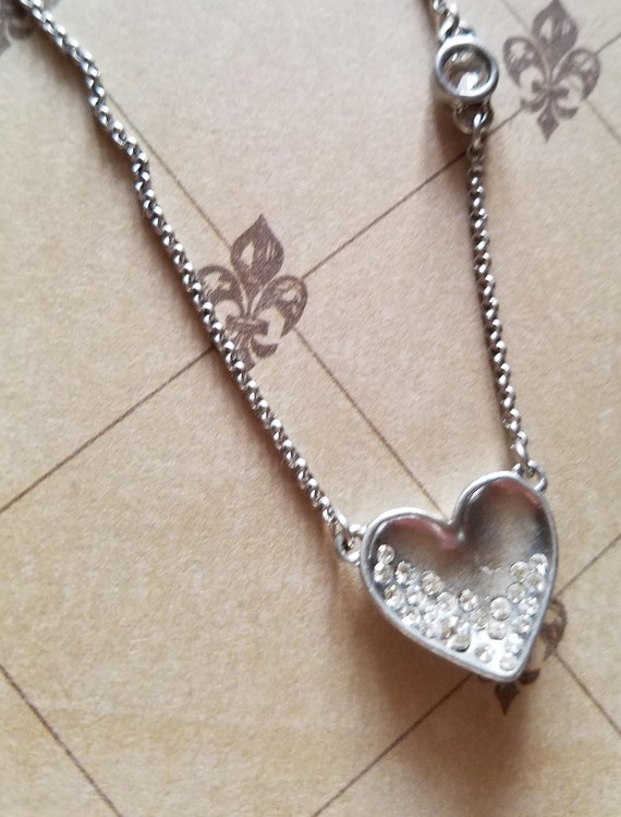 Heart Necklace Pendant Women Chain Crystal  Charm… - image 2