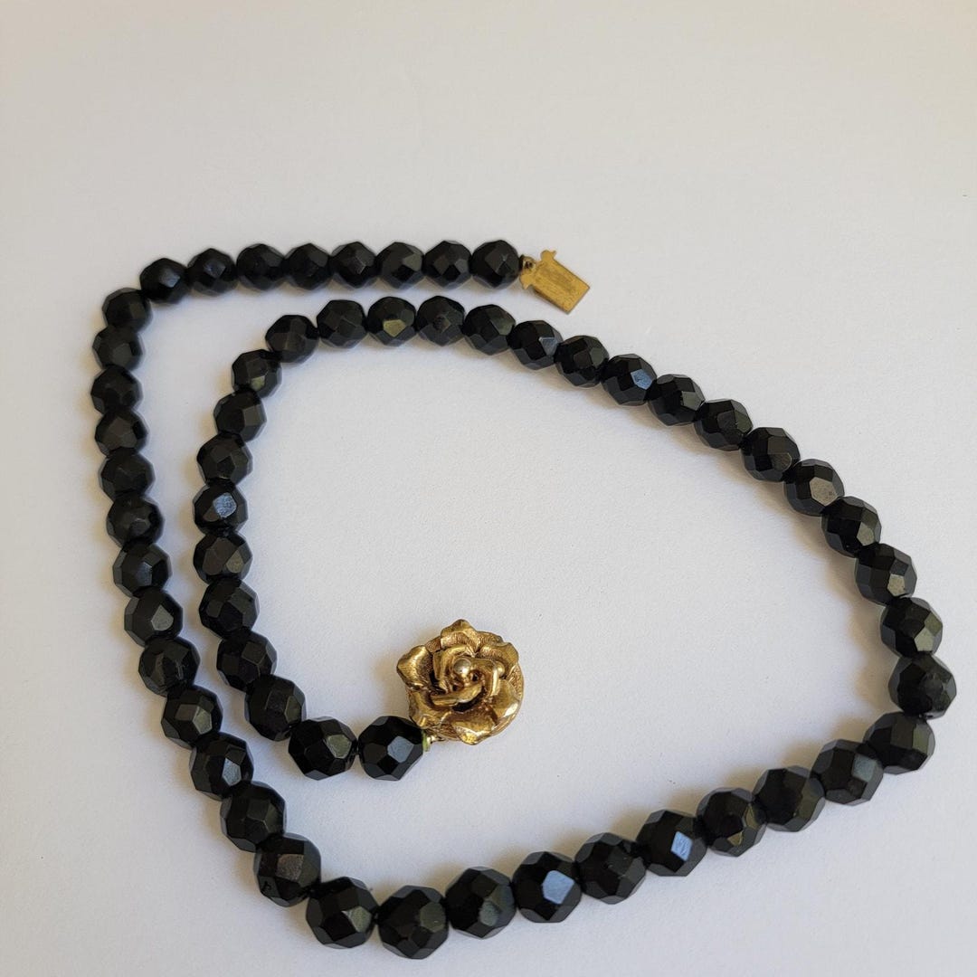 Vintage black bead dress AP Ltd 3x