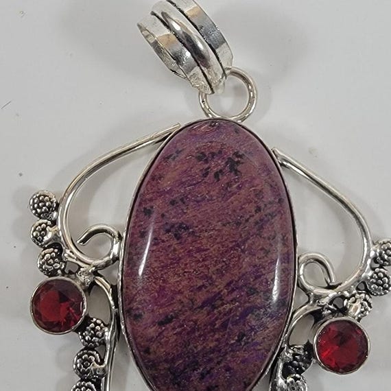 Ruby Zoisite Pendant – With Red Garnet Accents + … - image 9