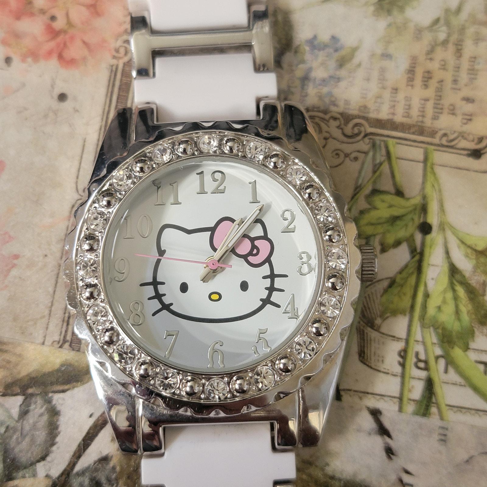 Montre Fantaisie Fille/femme - Boîtier Blanc Laqué, Bracelet Rouge Strass - Mouvement Quartz - Neuf Jamais Porté
