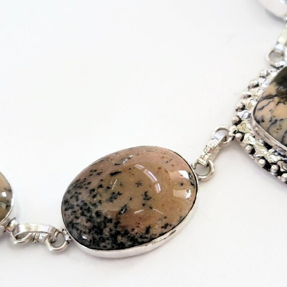 Dendritic Agate Statement Necklace - Silver Artis… - image 6
