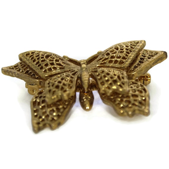 Vintage Goldtone Butterfly Brooch, Butterfly Brooc
