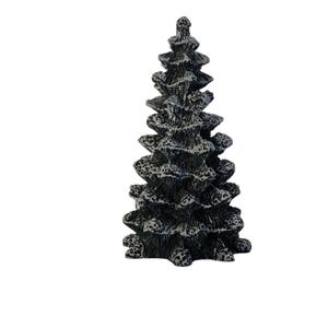 Vintage Christmas Village Snowy Pine Tree – Resin Miniature Accessory