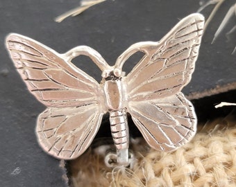 Small Vintage Butterfly Brooch, Silver Butterfly Brooch, Vintage Butterfly Pin,  Retro Butterfly Pin