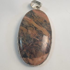 Necklace Pendants Picasso Jasper Sterling Silver Handmade Jewelry Oval Pendant