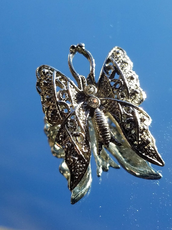 Timeless Vintage Butterfly Brooch, Silver Butterfl