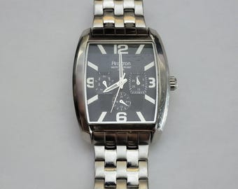 Armitron Mens Watch 38mm Silver Case Black Dial Stainless Bracelet Quartz