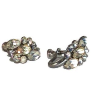 Clip On Earrings, Vintage Rhinestone Clip-on Earrings, Statement Earrings, Unique Elegant Clip On Earrings image 2
