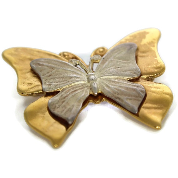 Vintage Goldtone Butterfly Brooch, Butterfly Brooc