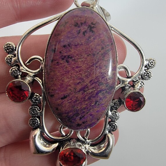 Ruby Zoisite Pendant – With Red Garnet Accents + … - image 6