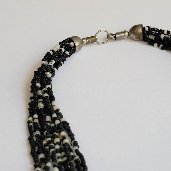Multi-Layer Monochrome Bib Knot Statement Necklace - image 3