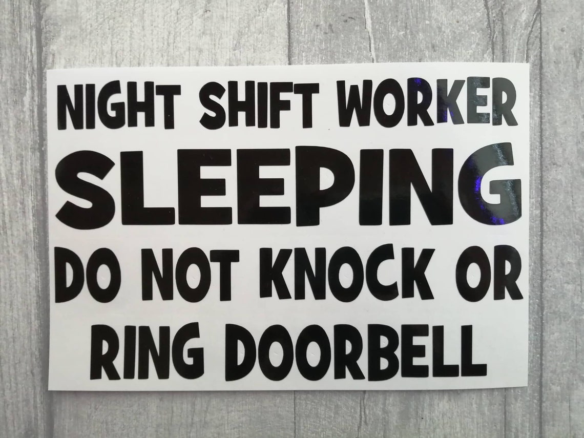 Acrylic Night Worker Sleeping Sign Night Shift Worker Door Etsy