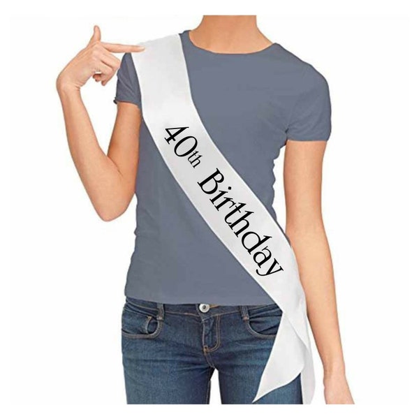 Personalised Birthday Sashes | Any Age | 16th 18th 21st 30th 40th 50th 60th 70th 80th 90th 100th | Teenager Birthday Sash