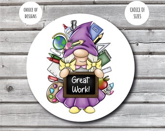 Cute Gonk Teacher Well Done Stickers, All Sizes Same Price, Teacher Stationery, Teacher Reward Stickers