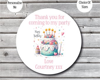 Personalised Childrens Party Bag Stickers Party Bag Labels Birthday Stickers Sweet Cone Labels Stickers Party Stickers Choice Of Sizes