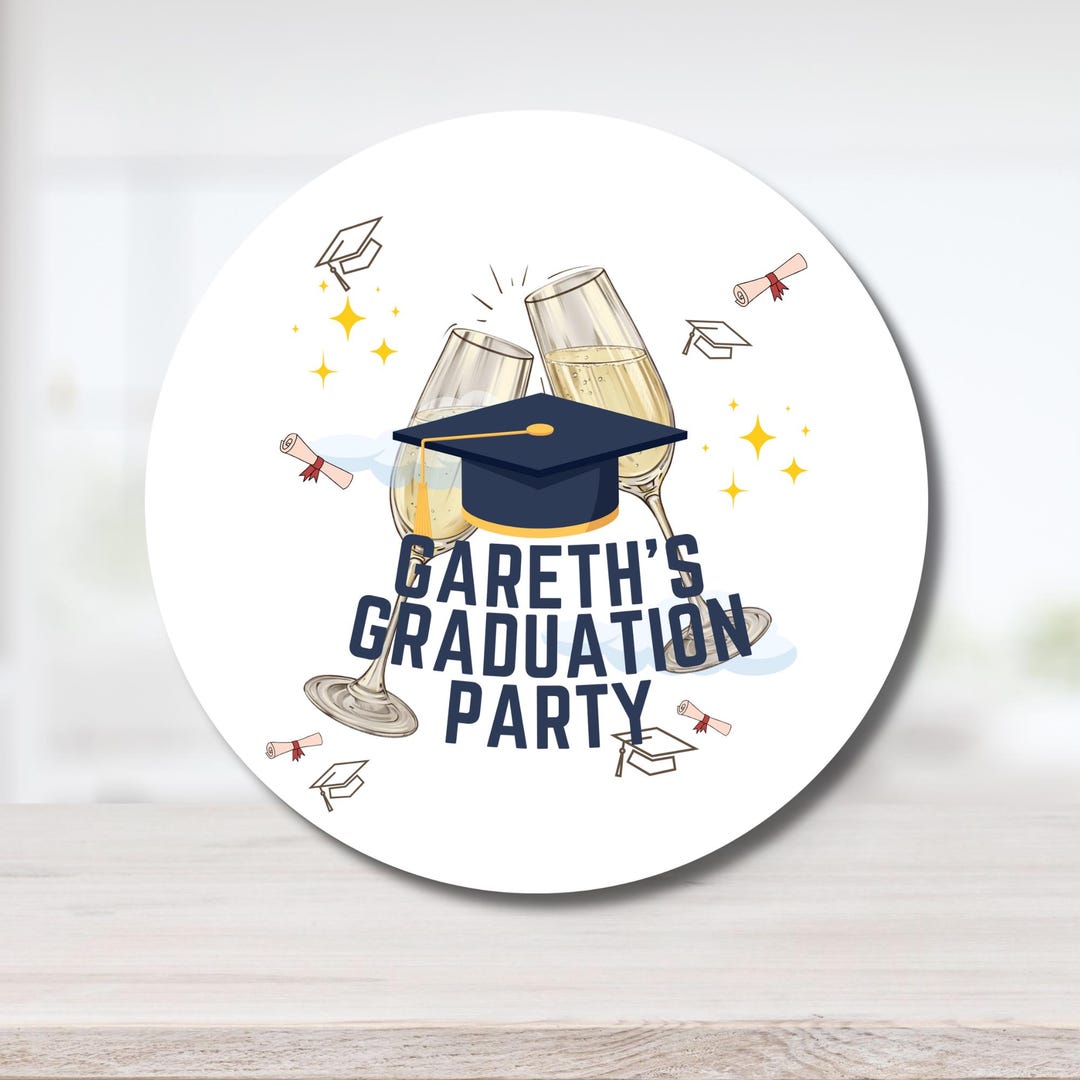 Graduation Part Part Sticker Personalised Graduation Party Stickers: Custom Favour Labels - Etsy