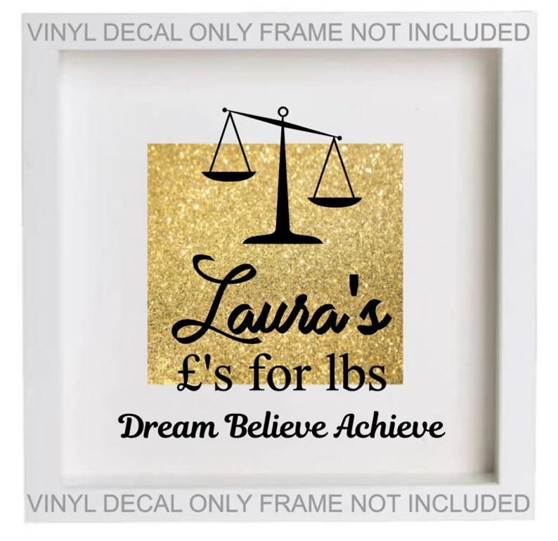 Weight Loss Motivational Vinyl Decal Sticker Diy Money Box Image 0
