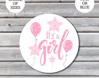 It's A Girl | It's A Boy | Baby Shower Stickers | Balloons Design | Party Bag Favours | Gift Bag Stickers | A4 Sheet |