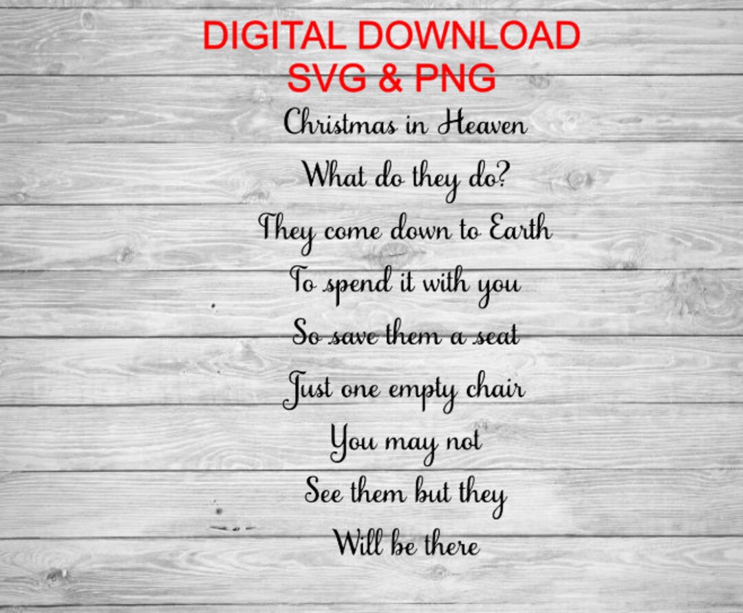 Christmas in Heaven What Do They Do SVG Cutting File for Cricut or