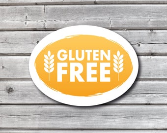 32 Oval Gluten Free Stickers Allergen Labels Bakers Cafe Wedding Chocolatier Business Stickers