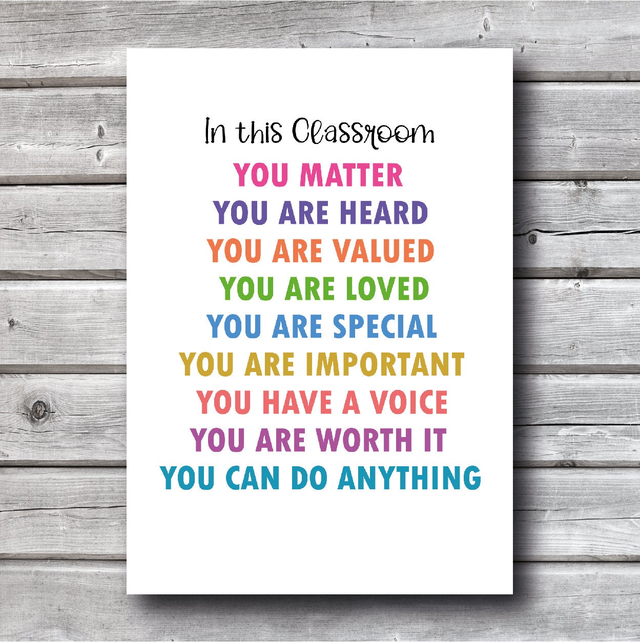 A4 in This Classroom Poster, Classroom Wall Art, New Teacher Gift ...