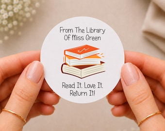 Personalised Teacher Library Book Stickers | Custom Name Book Labels | Back to School Gift