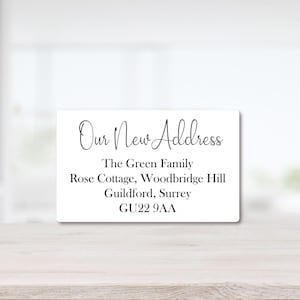 Personalised New Address Stickers – Elegant Script, Housewarming