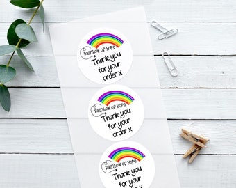 35 Per Sheet Thank You For Your Order Rainbow Of Hope Envelope Parcel Happy Mail Stickers