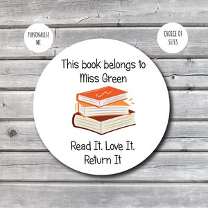 Book Stickers, Custom Teacher Reading Book Stickers, Personalised From The Library Of Stickers, Teacher This Book Belongs To Labels