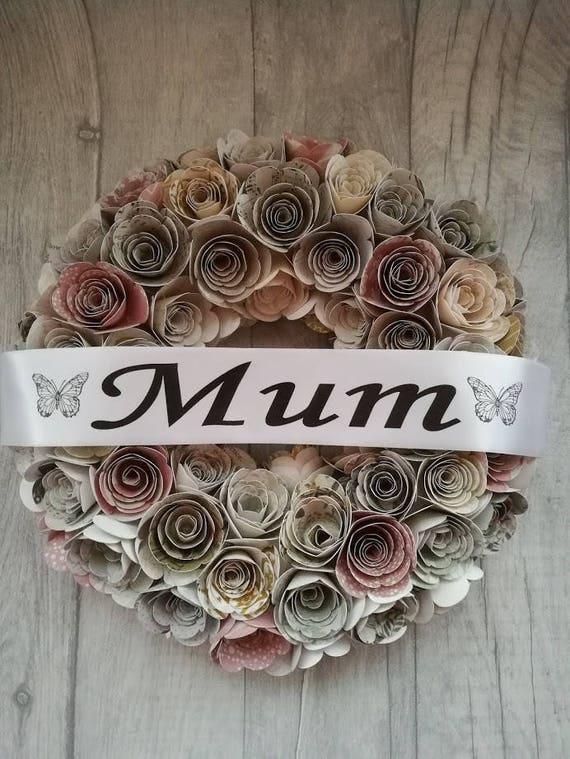 Personalised Funeral Wreath Ribbon Floral Tribute Memorial Etsy