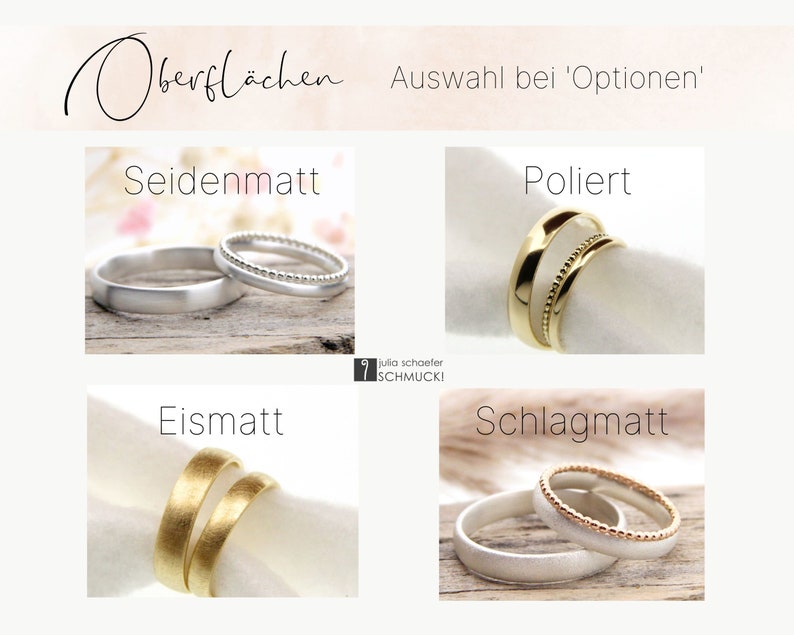 Damenring Silber Verlobungsring Trauring Ehering Partnerring mit Beisteckring Kügelchenring matt, seidenmatt Modell 'Tenera' Bild 6