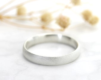 Schlichter Silberring – Zeitloser Ehering, Partnerring, Trauring | Klassischer Bandring für Verlobung und Hochzeit | Für Männer und Frauen