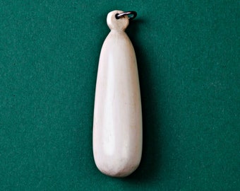 Large drop-shaped bone pendant, unique, handcrafted