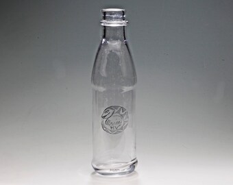 Kosta Boda large crystal glass milk bottle by Ulrica Hydman-Vallien, signed, rare