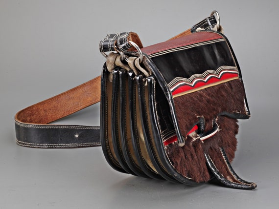Handmade Argentinian gaucho leather shoulder bag,… - image 3