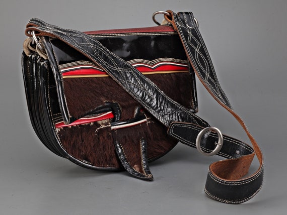 Handmade Argentinian gaucho leather shoulder bag,… - image 1