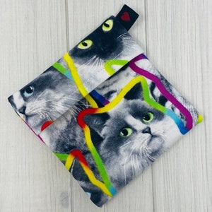Mini sac étanche de 3 pouces, sac pour serviette en tissu, sac protège-slip, emballage pour serviettes hygiéniques, porte-serviettes, petit sac, PUL imperméable, sac pour chat arc-en-ciel