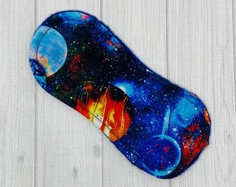 Wingless Liner, Reusable Cloth Pad Liner, Incontinence Panty Liner, Period Pad, Panty Liner, Galaxy Pad, Galaxy Print, Eco Friendly, 6 inch