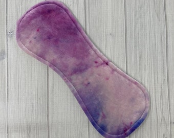 8 inch Regular Wingless Cloth Pad, Hand Dyed Velour, Reusable Cloth Pad, Sanitary Pad, Washable Pad, Period Pad, Zorb Pad, Postpartum Pad