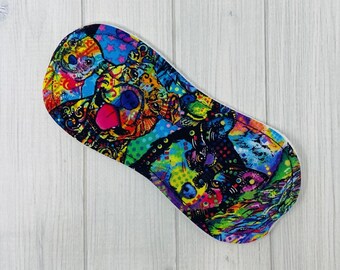 6 inch Wingless Liner, Reusable Cloth Pad Liner, Incontinence Panty Liner, Period Pad, Panty Liner, Rainbow Pad, Dog Print, Eco Friendly