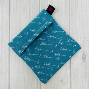 Mini sac étanche de 3 pouces, sac pour serviette en tissu, sac protège-slip, emballage pour serviettes hygiéniques, porte-serviettes, petit sac, PUL imperméable, sac à flèches bleu sarcelle