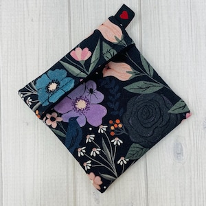 Mini sac étanche de 3 pouces, sac pour serviette en tissu à imprimé floral, sac pour protège-slips, emballage pour serviettes hygiéniques, porte-serviettes, petit sac, PUL imperméable