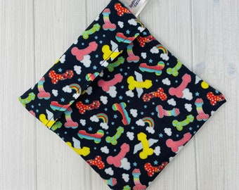6 inch Rainbow Print Small Cloth Pad Bag, Waterproof PUL Wrapper
