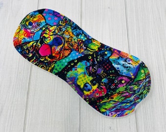 Wingless Liner, Reusable Cloth Pad Liner, Incontinence Panty Liner, Period Pad, Panty Liner, Rainbow Pad, Dog Print, Eco Friendly, 6 inch