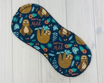 6.25 inch Wingless Liner, Reusable Cloth Pad Liner, Incontinence Panty Liner, Period Pad, Thin Panty Liner, Eco Friendly, Zero Waste, Sloth